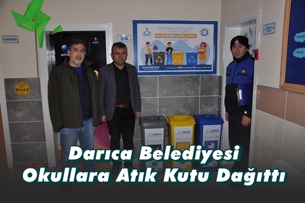 Darıca Belediyesi, okullara atık kutuları dağıttı