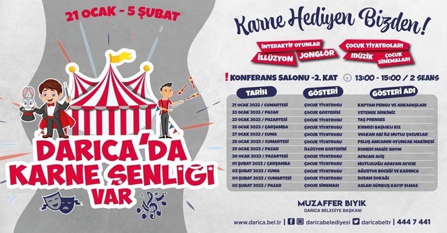 Darıca Belediyesi’nden çocuklara özel karne şenliği