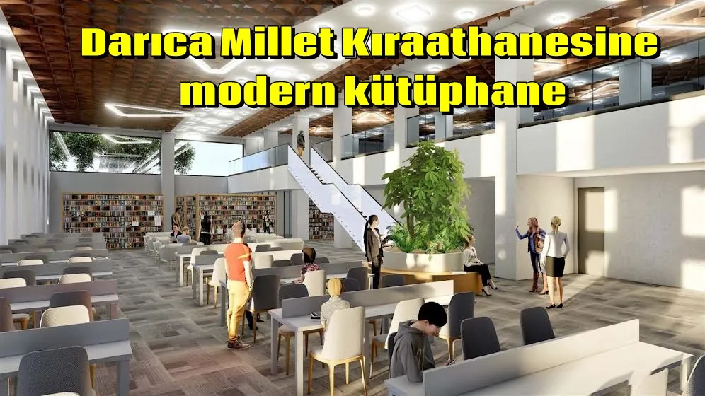 Darıca Millet Kıraathanesine modern kütüphane