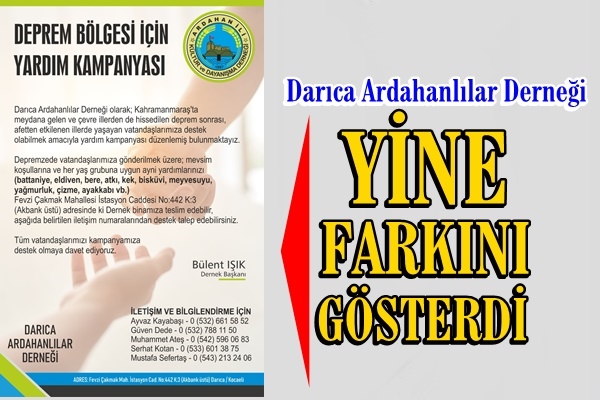 Darıca Ardanalılar Derneği Farkını Gösterdi