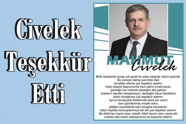 Civelek Teşekkür Etti