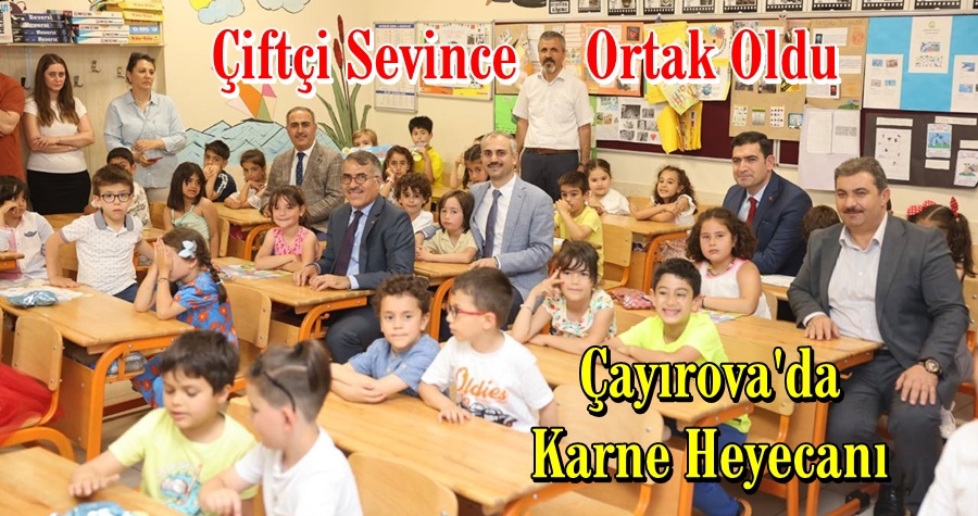 Çiftçi, miniklerin karne heyecanına ortak oldu