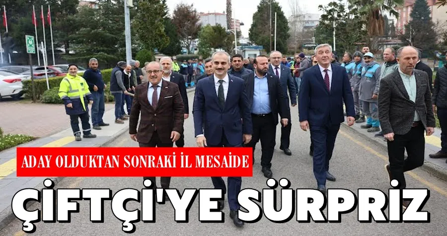 Çiftçi’ye, mesai arkadaşlarından sürpriz karşılama