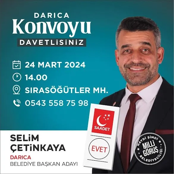 Selim Çetinkaya Darıcalıları Konvoya davet etti