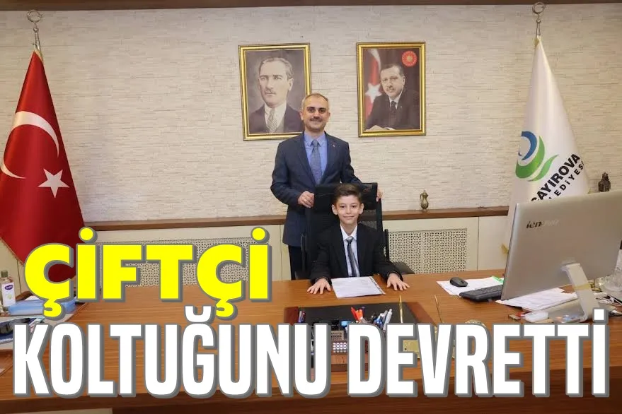 Çiftçi, koltuğunu minik başkana devretti