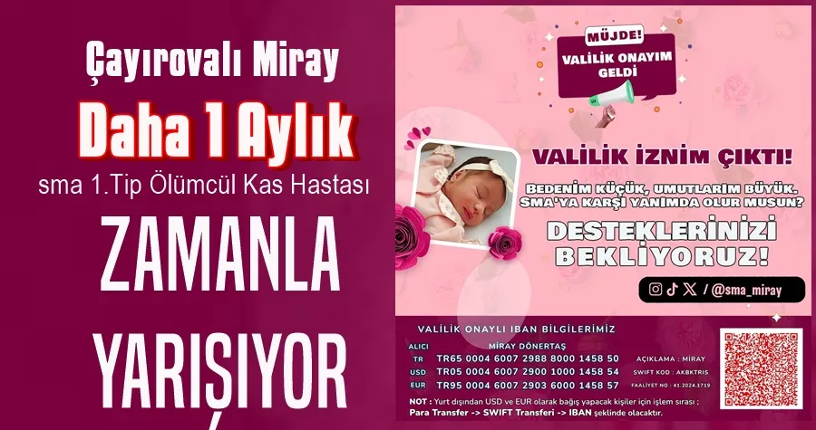 Mnik Miray Zamanla Yarışıyor, destek bekliyor