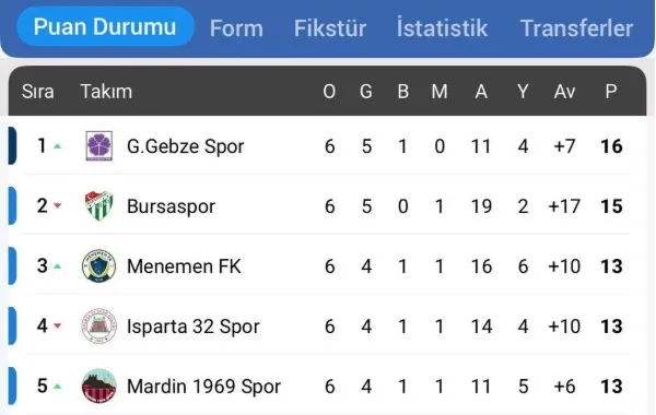 Bursaspor yenildi Gebzespor lider oldu